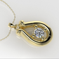 14K Pendant with 1 DIAMOND 3mm, includes 18 inch chain