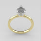 14K engagement gold ring with Diamond VS1, style Heart