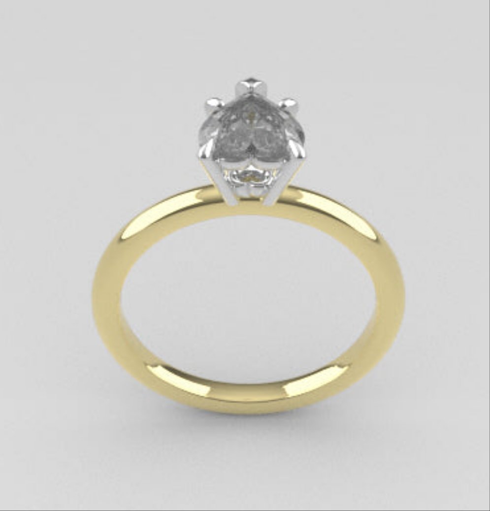 14K engagement gold ring with Diamond VS1, style Heart