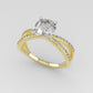 14K yellow gold Ring with Diamond VS1, Stt prongs