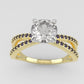 14K gold Ring with Diamond VS1 and Amethyst, "cross" "prong"