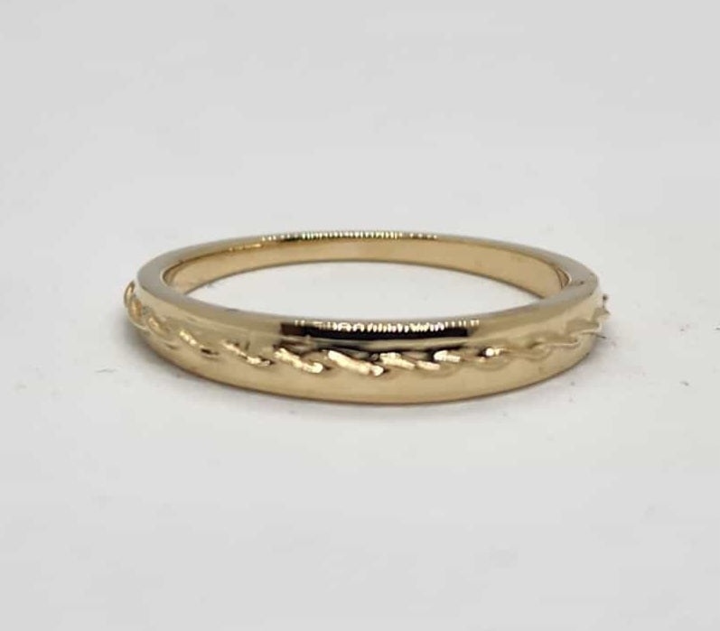 14k wedding ring, band, rope, solid gold