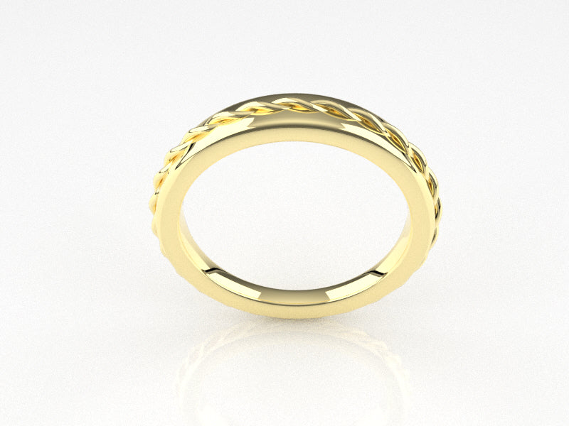 14k wedding ring, band, rope, solid gold