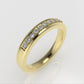 14k Wedding Ring with 10 Diamonds, cut chanel, stt prong