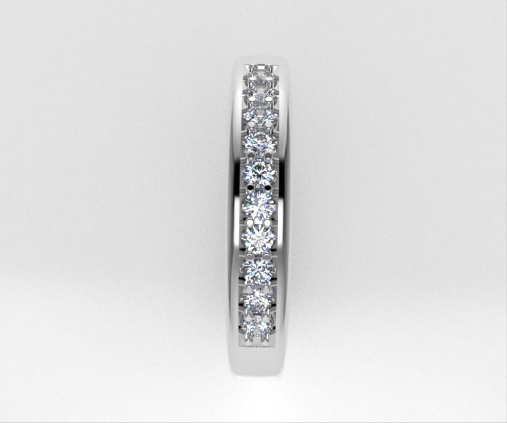 14k Wedding Ring with 10 Diamonds, cut chanel, stt prong