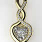 14k pendant, heart style, with MOISSANITE VS1