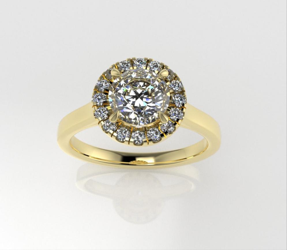 14k solitaire Engagement Ring with Diamond VS1, "CUT SPLIT" "stt prong" "circle" "stone round"