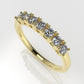 14k yellow gold Ring with 7 Moissanite 2.5mm VS1 each, "stt prongs" stone round