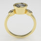14K Engagement Ring with Moissanite VS1, it is Bezel Mounted, band, stone round