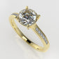 14K solitaire ring with MOISSANITE VS1, "CUT Chanel" "setting prongs"
