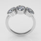 Engagement ring with 3 MOISSANITE VS1, "stone oval" "setting bezel"