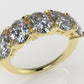 14K Yellow Gold band Ring with 5 MOISSANITE VS1, "Stone Oval" "stt prong"