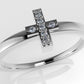 14K gold Ring with 7 Diamonds 1mm each, "Cross Style" stt prongs