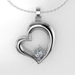 14K Pendant with DIAMOND, includes 18 inch chain, heart style