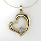 14K Pendant with DIAMOND, includes 18 inch chain, heart style