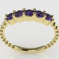 14K Ring with 5 AMETHYST 3mm each, stt prongs, stone round