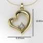 14K Pendant with DIAMOND, includes 18 inch chain, heart style