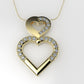 14K Pendant with 23 MOISSANITE 1mm VS1 each, includes 18 inch chain, two hearts