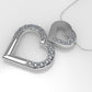 14K Pendant with 23 MOISSANITE 1mm VS1 each, includes 18 inch chain, two hearts