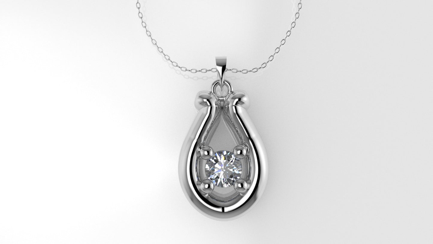 14K Pendant with 1 DIAMOND 3mm, includes 18 inch chain