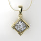 14K Pendant with 1 MOISSANITE 5.5mm VS1, includes 18 inch chain, style Princess