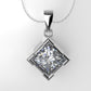 14K Pendant with 1 MOISSANITE 5.5mm VS1, includes 18 inch chain, style Princess