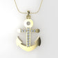 14K Pendant with 11 DIAMONDS, includes 18 inch chain, "Boat Anchor Style"