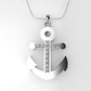 14K Pendant with 11 DIAMONDS, includes 18 inch chain, "Boat Anchor Style"