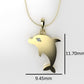 14K Pendant with 1 Diamond 1mm, includes 18 inch Chain, "Figure of a Dolphin"