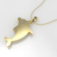 14K Pendant with 1 Diamond 1mm, includes 18 inch Chain, "Figure of a Dolphin"