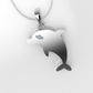 14K Pendant with 1 Diamond 1mm, includes 18 inch Chain, "Figure of a Dolphin"