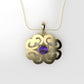 14K Pendant with 1 Amethyst 3mm, includes 18 inch Chain