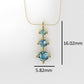 14K Pendant with 3 Aquamarine, includes 18 inch Chain, "different sizes stones"