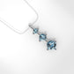 14K Pendant with 3 Aquamarine, includes 18 inch Chain, "different sizes stones"