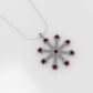 14K Pendant with 9 RUBY 2mm, includes 18 inch Chain, 8 point star, "twisted style"