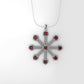 14K Pendant with 9 RUBY 2mm, includes 18 inch Chain, 8 point star, "twisted style"