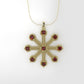 14K Pendant with 9 RUBY 2mm, includes 18 inch Chain, 8 point star, "twisted style"