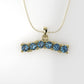 14K Pendant with 6 Blue Topaz 2mm each, includes 18 inch Chain