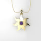 14K Pendant with 1 Amethyst 2mm, includes 18 inch Chain, "7 point star, 4 Prongs"