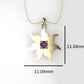 14K Pendant with 1 Amethyst 2mm, includes 18 inch Chain, "7 point star, 4 Prongs"