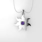 14K Pendant with 1 Amethyst 2mm, includes 18 inch Chain, "7 point star, 4 Prongs"