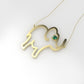 14K Pendant with 1 EMERALD 2mm, includes 18 inch Chain, "Elephant solid gold"