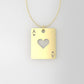 14K Pendant, includes 18 inch chain, "figure of an "A" of hearts in solid gold"