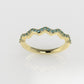 14K Engagement Gold Ring with 25 Aquamarine 1.2mm each, stt prong, "zigzag shape"