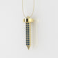 14K Pendant with 36 Blue Topaz 1mm each, Only Pendant, "construction nail"