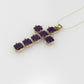 14K Pendant with 7 Amethyst 5.5mm each, Only Pendant, " cross style"