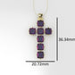 14K Pendant with 7 Amethyst 5.5mm each, Only Pendant, " cross style"