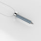 14K Pendant with 36 Blue Topaz 1mm each, Only Pendant, "construction nail"