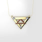 14K Pendant with 3 Diamonds 3mm each and 20 Ruby 1mm each, Only Pendant, "double triangle"