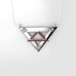 14K Pendant with 3 Diamonds 3mm each and 20 Ruby 1mm each, Only Pendant, "double triangle"